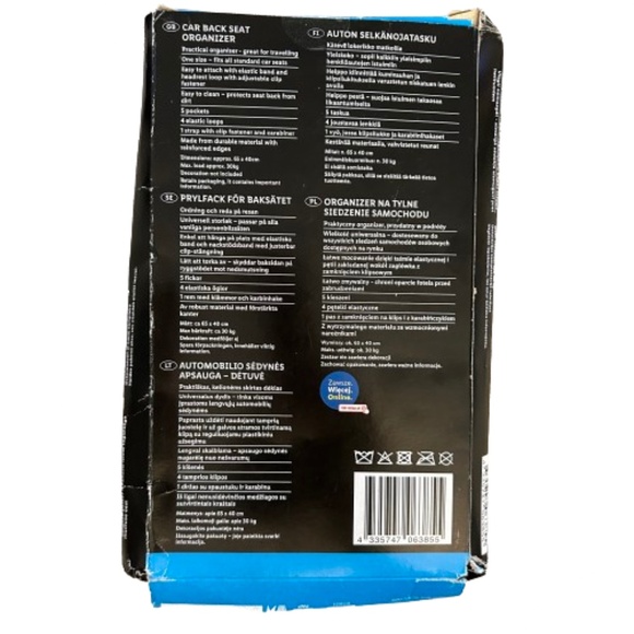 Car Back Seat Organizer Kids Blue Ultimate Speed - Picture 2 of 4